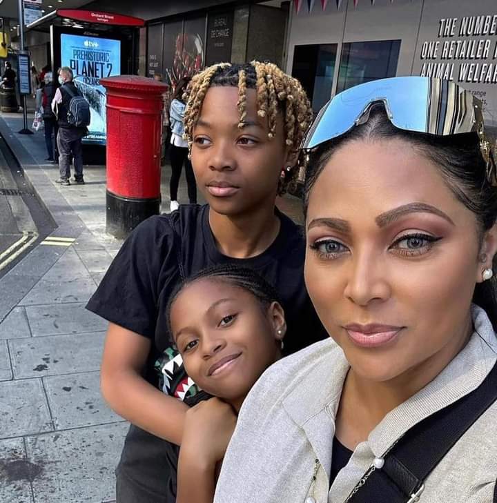 Cameron, Peter Okoye' son and his wife 